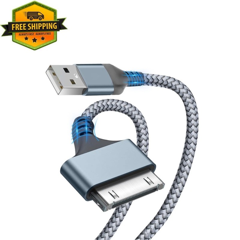30 Pin to USB A Adapter Ipod Charger Nylon Braided Fast Charging Data Cord Next gallery