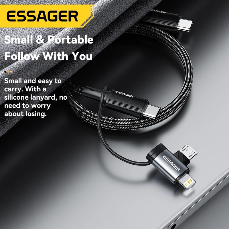 Essager Micro USB Adapter 3A Fast Charging Type C Female Connector For iPhone gallery