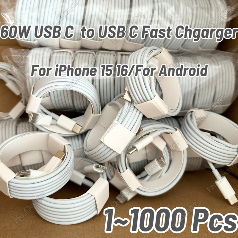 60W USB-C to USB C Cable Fast Charger Cable Lot For Samsung iPhone 15 16 Pro Max