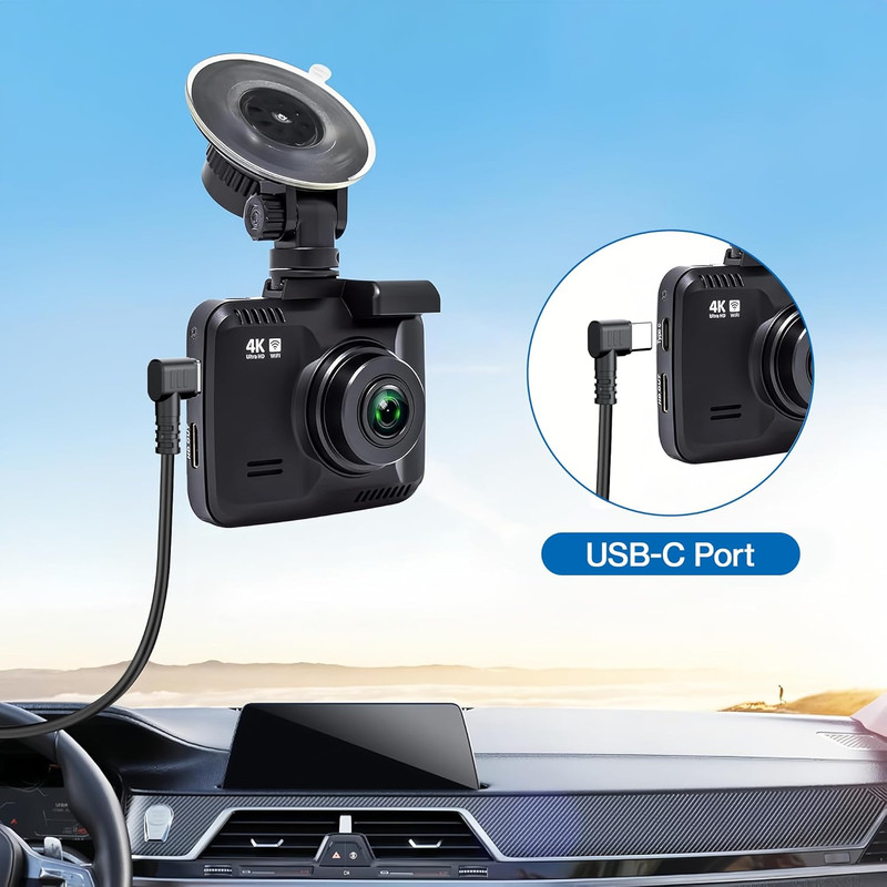 USB-C Car Charger for Dash Cam,Type C USB Power Cord for Car Dashcam Camera Char gallery