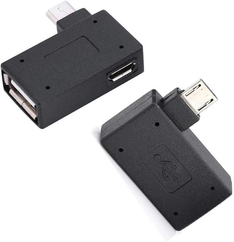 Adaptador OTG adaptador puerto USB en angulo de 90 cable micro OTG paquete de 2