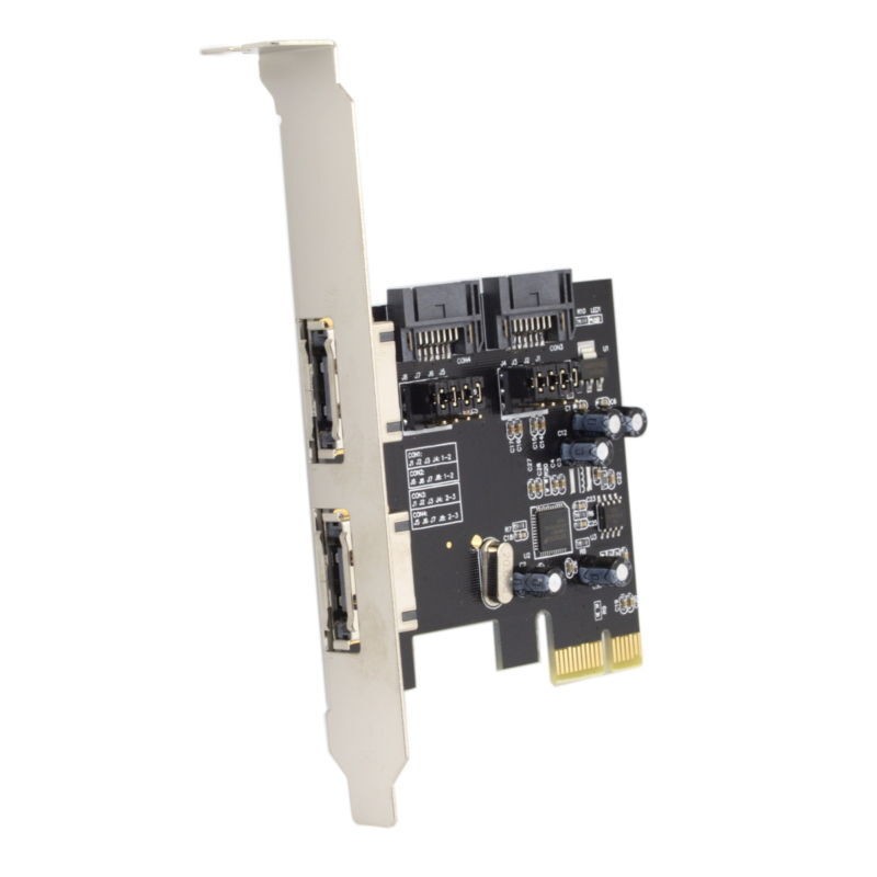 PCI-E 4x to 4 Ports SATA 3.0 ESATA SATA 3.0 6Gbps Expansion Card PCIE Adapter gallery