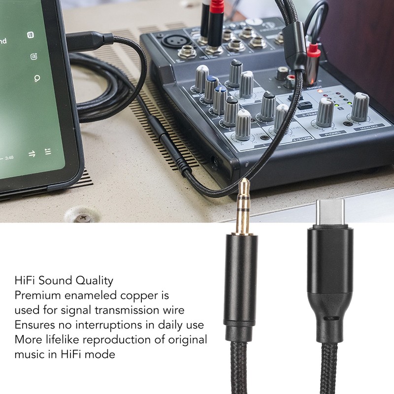 USB C To 3.5mm Sound Cable HiFi Stereo Plug And Play Weaved Type C To AUX M IXCJ gallery
