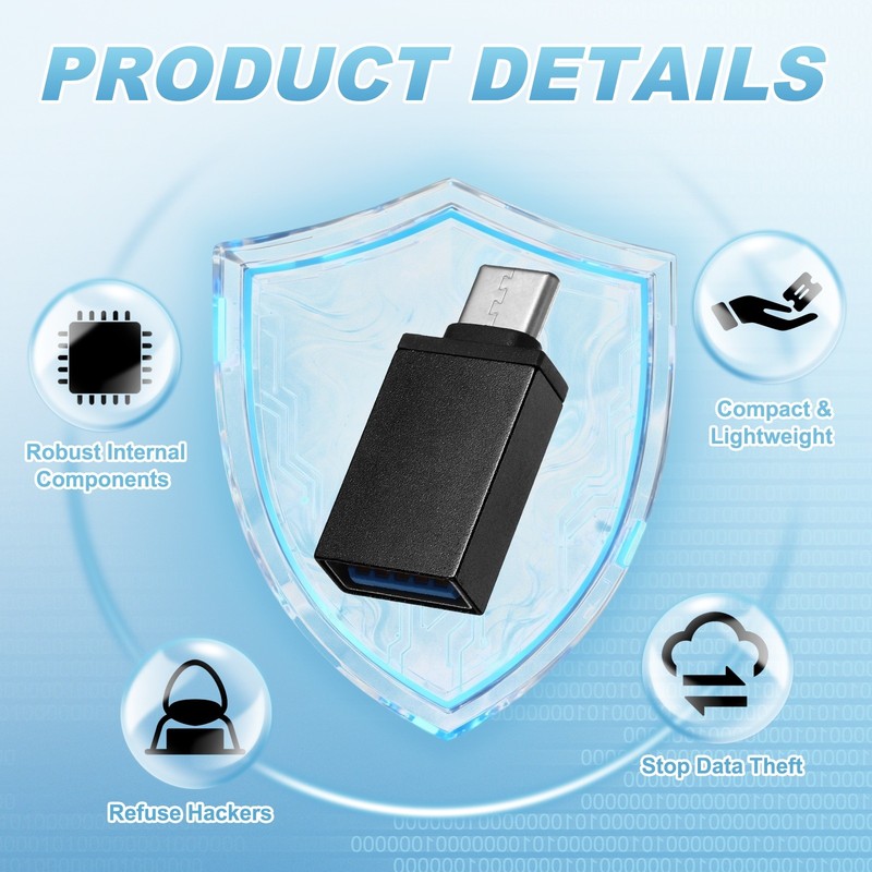 2 Pcs USB Data Blocker, USB C to A Data Protector, Black gallery