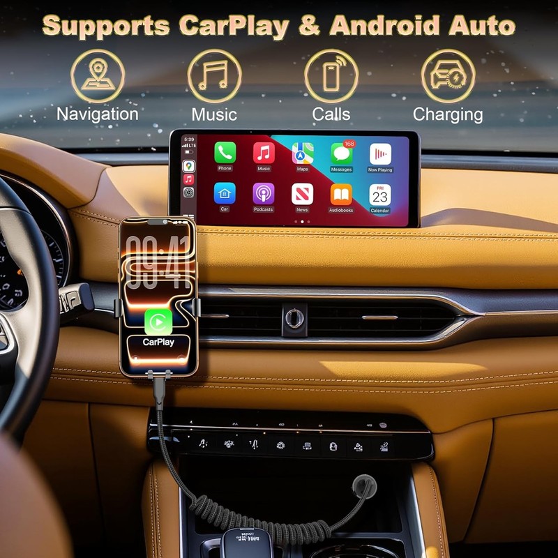 USB A to USB C Coiled CarPlay Cable 2 Pack 3ft Auto Coiled Retractable iPhone gallery