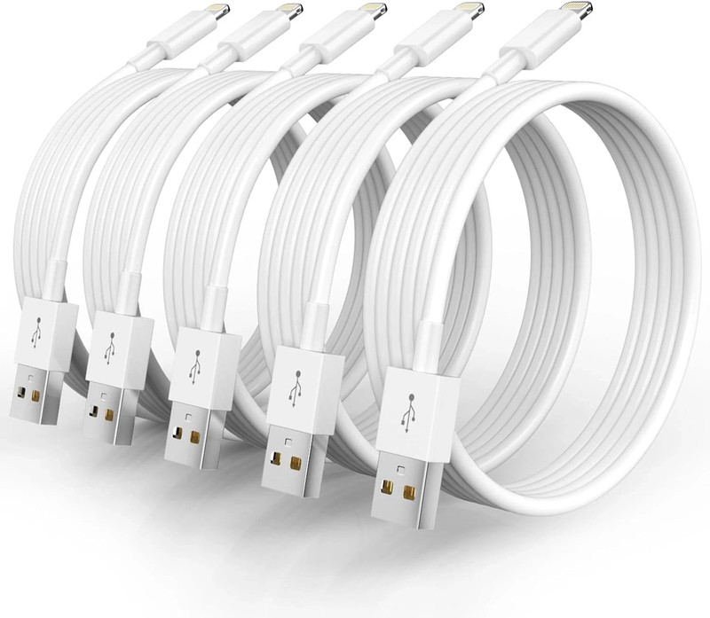 5-Lot 1M USB to iPhone Fast Charging Cable for iPhone 14 13 12 Pro Max White