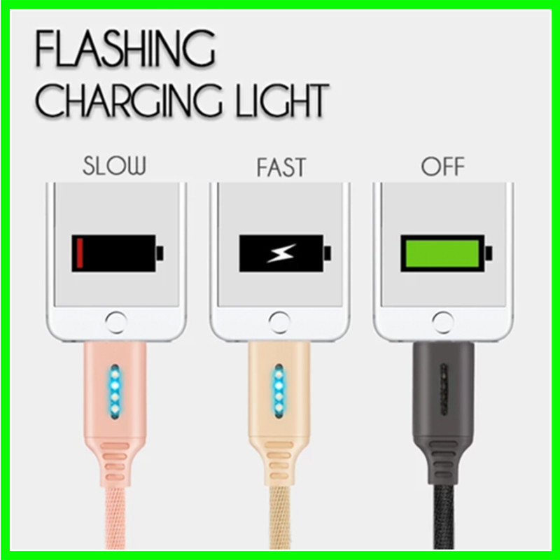 Auto Cut-Off Fast Charging Nylon Cable,Auto Disconnect Nylon Braided Sync Charge gallery