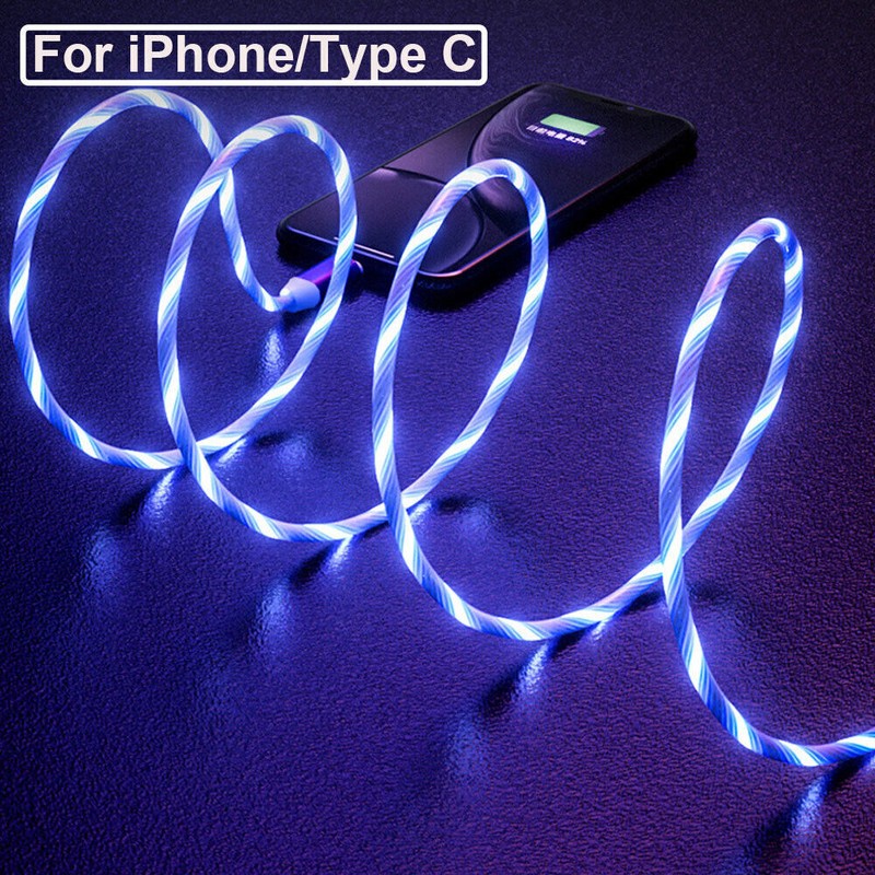5PC 3 in 1 Fast LED Charging Cable Universal Multi Function TYPE C Charger Cable gallery