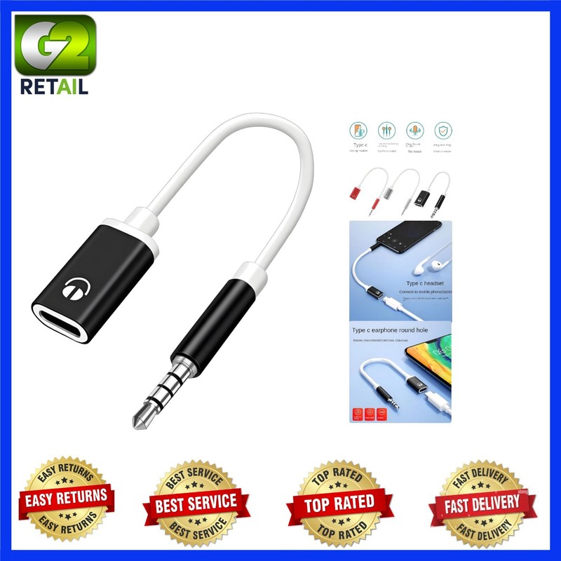 Compact USB-C Audio Adapter – 3.5mm Male to Type-C for Easy Connectivity
