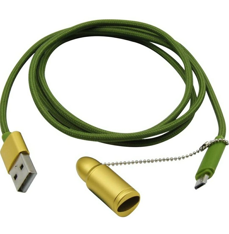 MobileSpec MB06110 3ft. Micro USB Cable With Bullet Shape Cover GREEN/GOLD