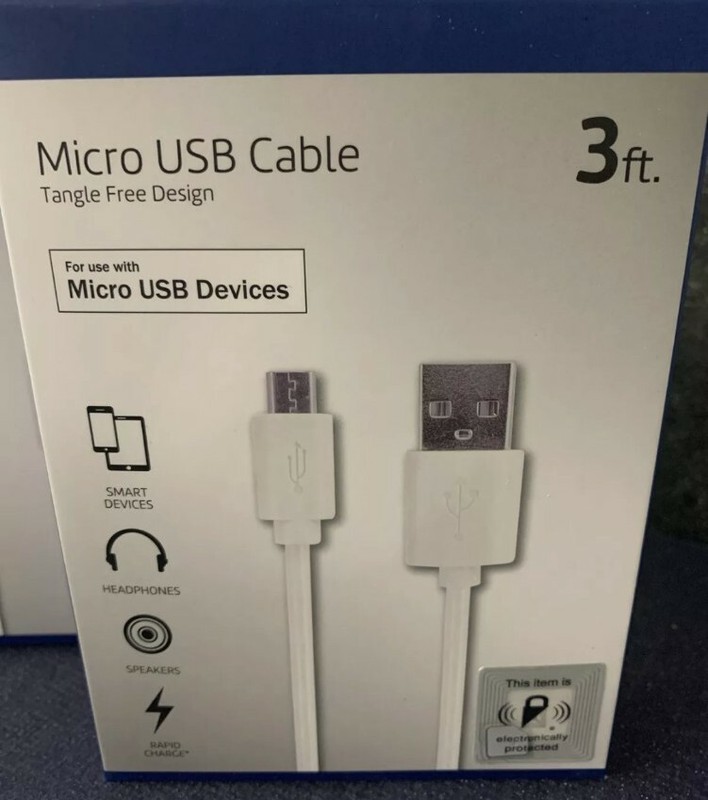 Lot of 4 Newtech Micro White USB Cables 3ft. Tangle Free Design NIB gallery