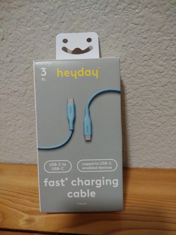 Heyday USB-C to USB-C Cable, 3ft, in Spring Tea