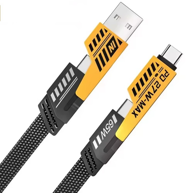 4-in-1 65W USB C Fast Charging Cable 27W PD Nylon Braided 4ft for iPhone Android gallery