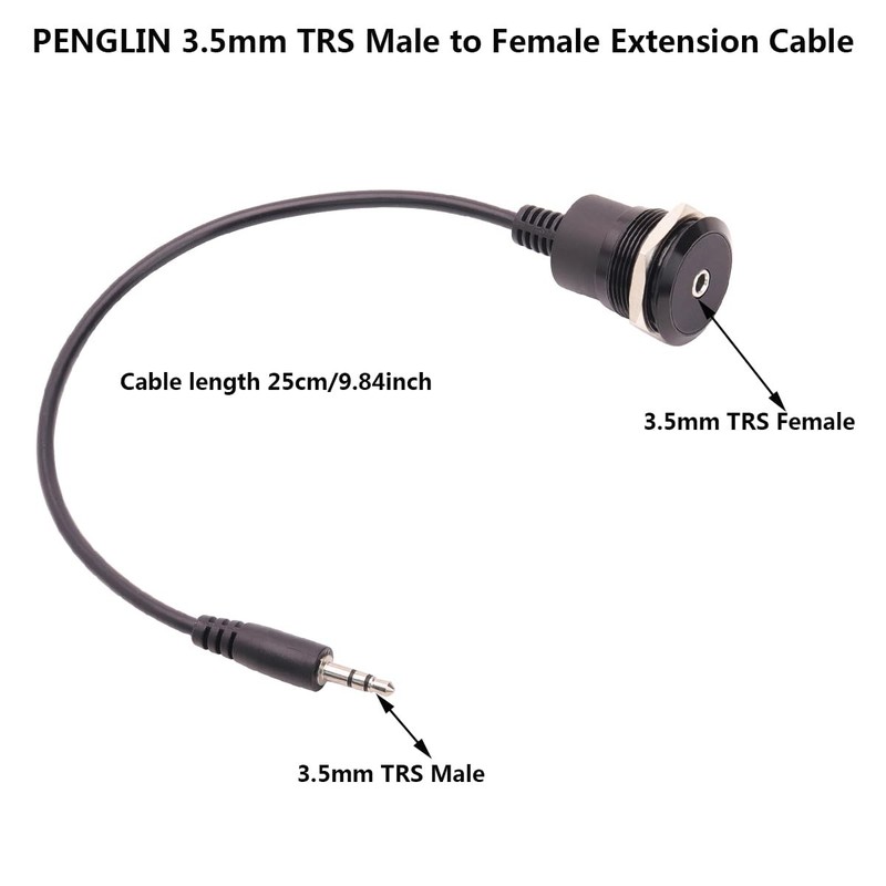 PENGLIN 2PCS 3.5mm TRS Stereo Waterproof Panel Mount Adapter - 1/8" Male to F... gallery