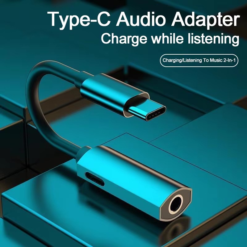 2 in 1 Type-C To 3.5mm Audio Aux Headphone Jack Cable Adapter Charger Cable Lot gallery