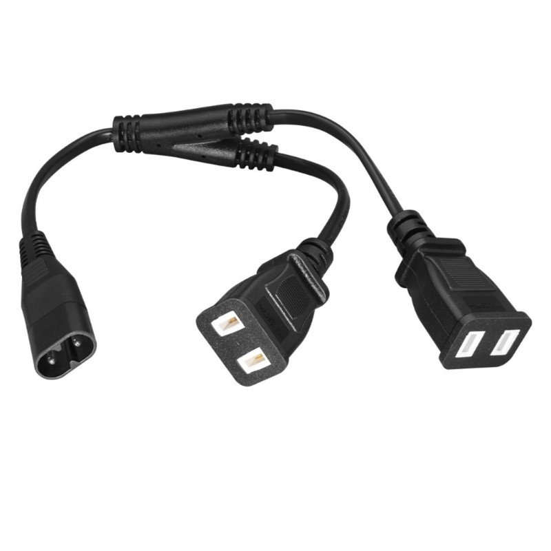 Heavy Duty C8 Plug to 2 Pin Outlet Converters Cable with Metal Conductors