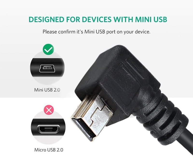 Dash Cam Cable Right Angle USB to Mini USB Cable Power Charger Cord gallery