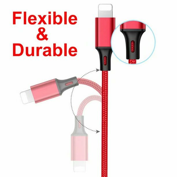 vAccessorize Multi 3 in 1 Micro USB Fast Charging 3 Feet Cable for iPhone Red gallery