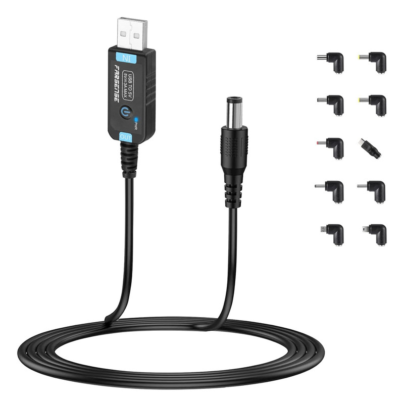 USB to DC 5V Power Cord, Universal DC 5.5X2.1Mm Barrel Plug Charging Cable(3Ft) gallery