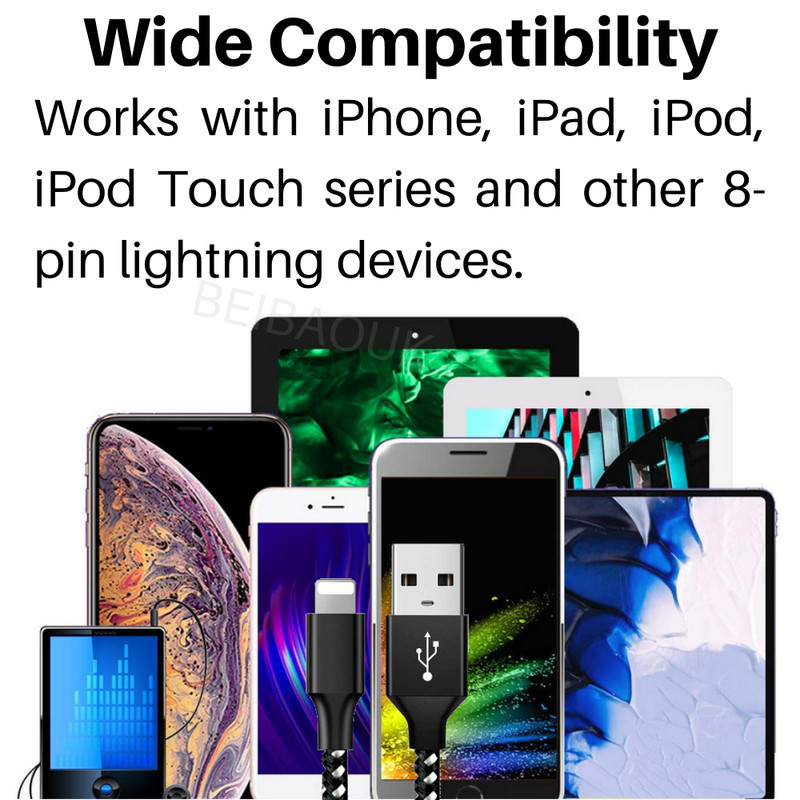 USB Cable 10Ft Fast Charging + QC Charger For iPhone iPad 8 XR 11 12 14 Charger gallery
