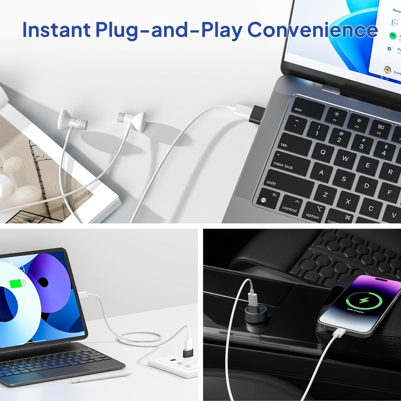 4 Pack USB A Male to USB C Female Adapter Connector for iPhone 17 and 16 Series gallery