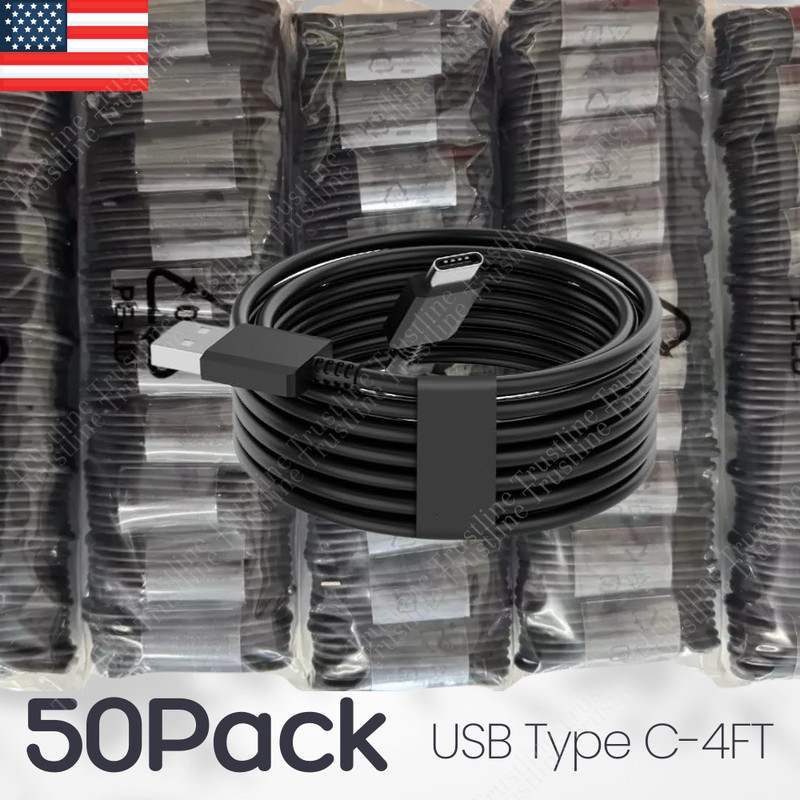 50X Lot Android USB A to Type C Cable Data Fast Charger For Samsung iPhone 15/16