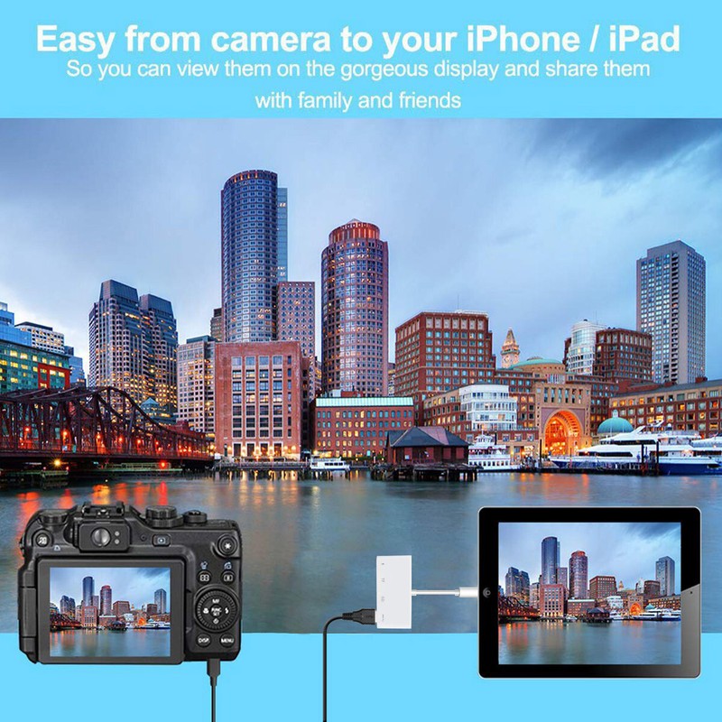 4-IN-1 Adapter Kit Card Reader Hub Back Up Files For Apple iPhone, 2022 Upgraded gallery