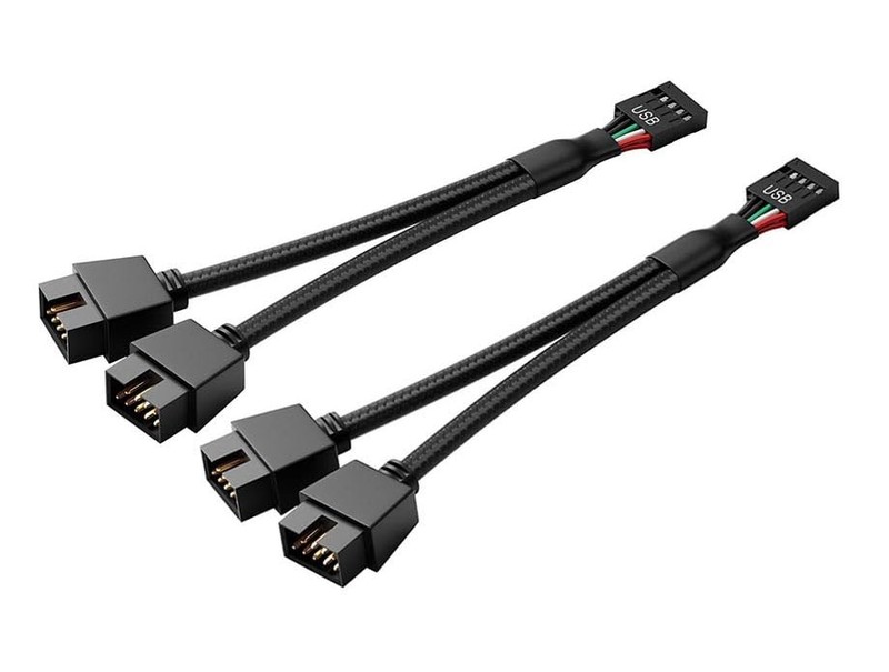 2 Pack Motherboard 9pin USB2.0 to Dual 9 pin Extension Cable, Motherboard USB... gallery