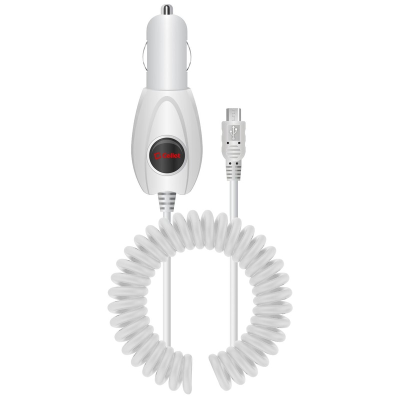 Micro USB Coiled Cable (5.7 ft.) Car Charger, High Powered 5 Watt (1 Amp) gallery