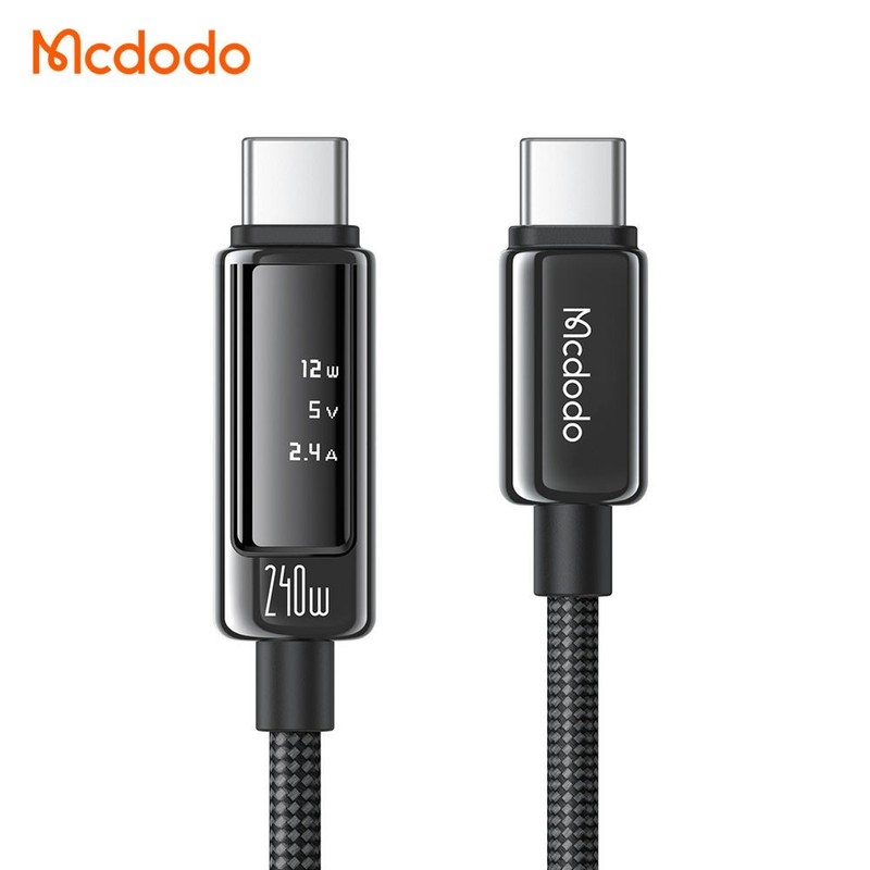 Mcdodo 240W 5A USB-C to USB-C PD Fast Charge Cable Alloy OLED Digital Display