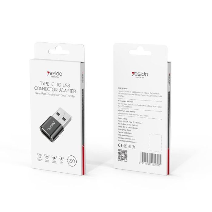 Yesido GS09 OTG Adapter USB-A to Type-C Black For Card Reader Mouse Convert gallery