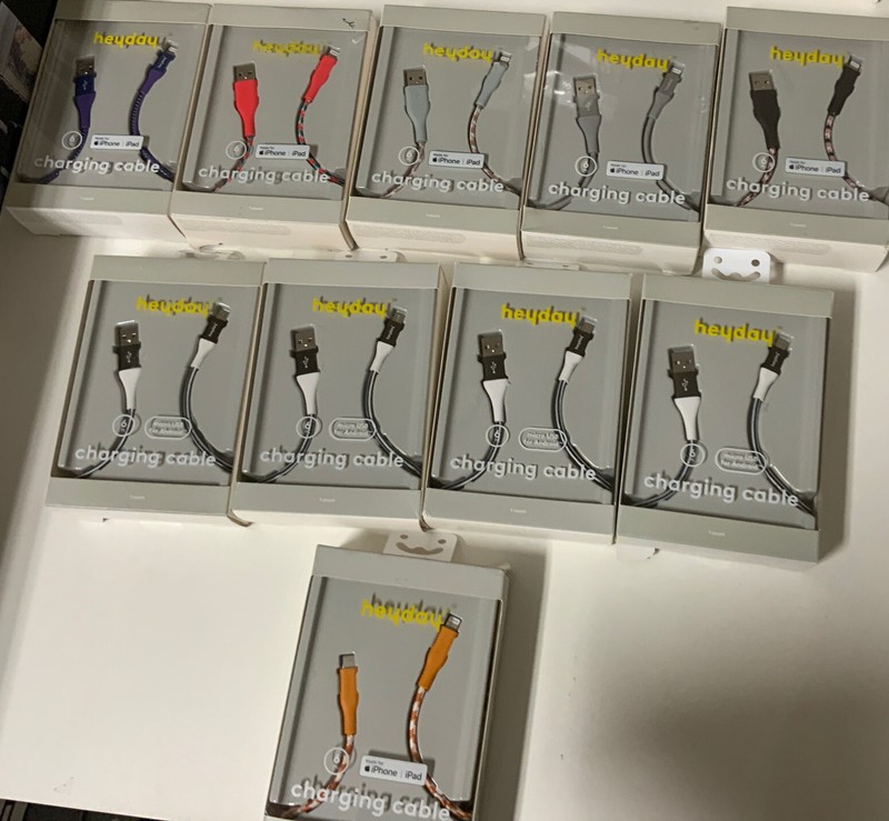 🔰 Heyday Charging Cable 👉LOT OF 10 Cables, Different Models👈 6ft. Each 🆕