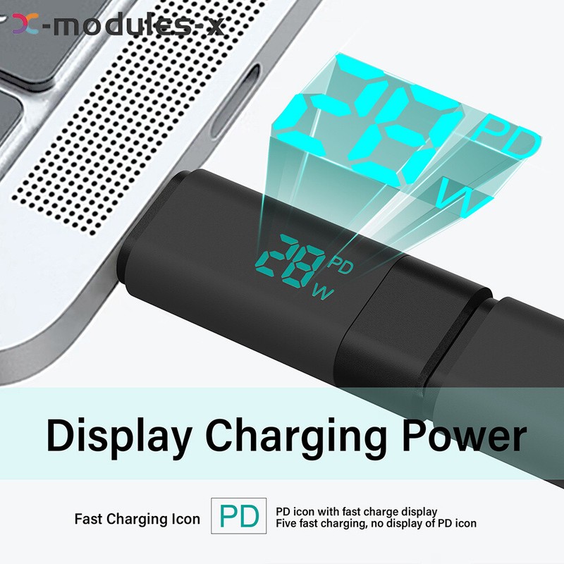 99W Power Digital Display Type-C Male to Female Adapter Fast Charging Power gallery