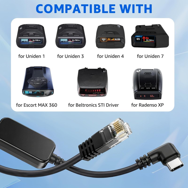 5.5ft USB-to RJ11 Power Cord Radar Detector Power Cord for Escort MAX360 Redl... gallery