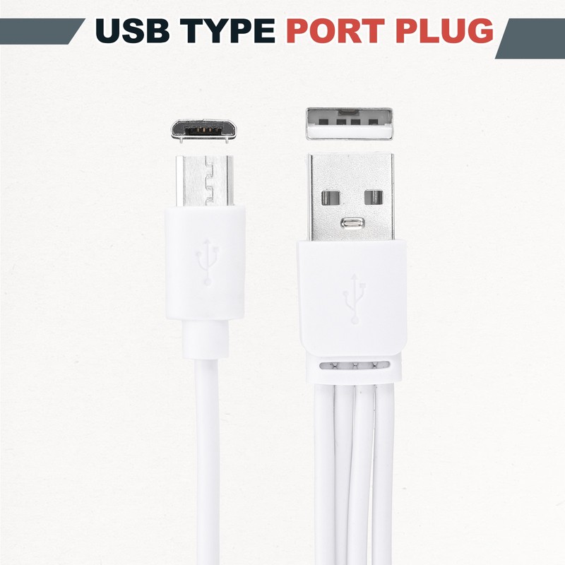 2Pcs Multi Charging Cable, 4 in 1 USB A to Micro USB Splitter 8", White gallery