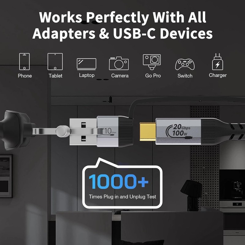 Long USB Cables 2PACK（10FT+10FT） USB a to USB c Ca gallery