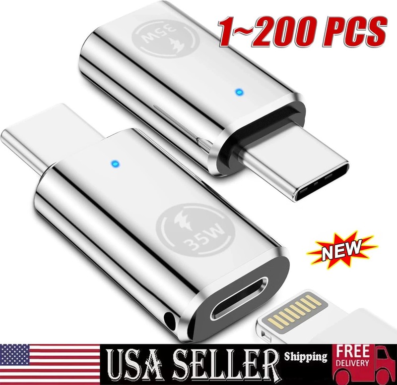 35W USB-C Male to iOS Female Adapter + lanyard For iPhone 16 Pro Max 15 Plus lot gallery