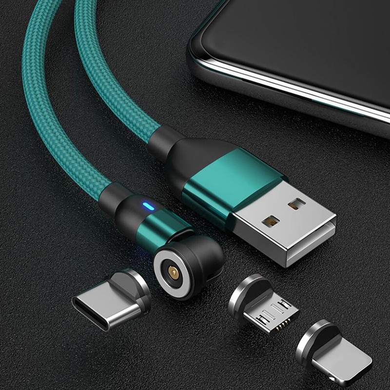 2m 360 Cable-Rotate Phone Charger - Made of Durable Nylon Braid - Fast gallery
