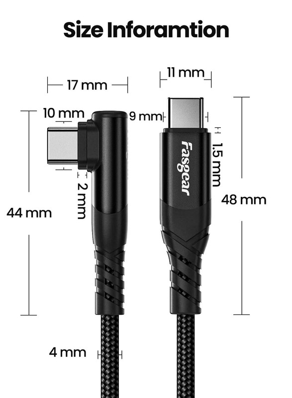 USB to USB Cable - 3 Pack 60W USB 2.0 Charger Fast Charging Braided Right Ang... gallery