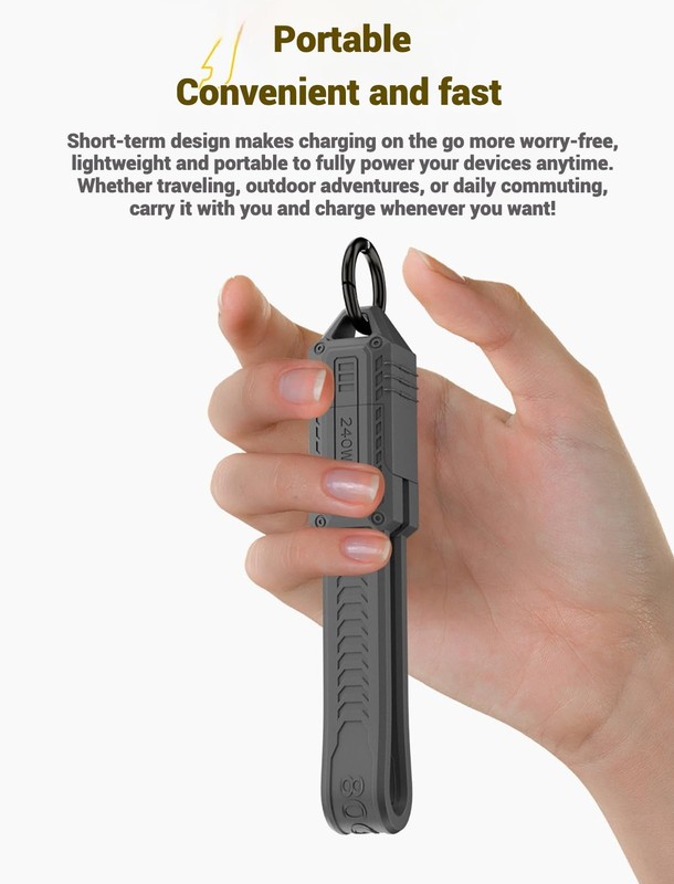 USB 4 Cable Portable Keychain 0.44ft, 240W Charging USB C Cable, 80Gbps Data ... gallery