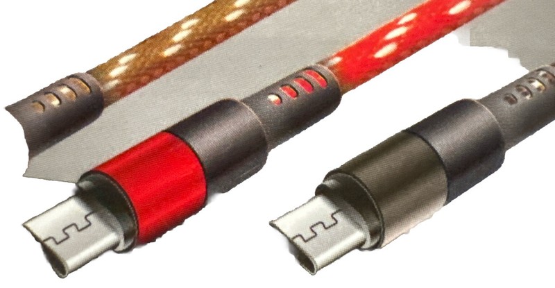 3ft Fast Data Cable Cowboy Charge Cable USB micro 3ft Fabric Reddish- Orange {Q} gallery