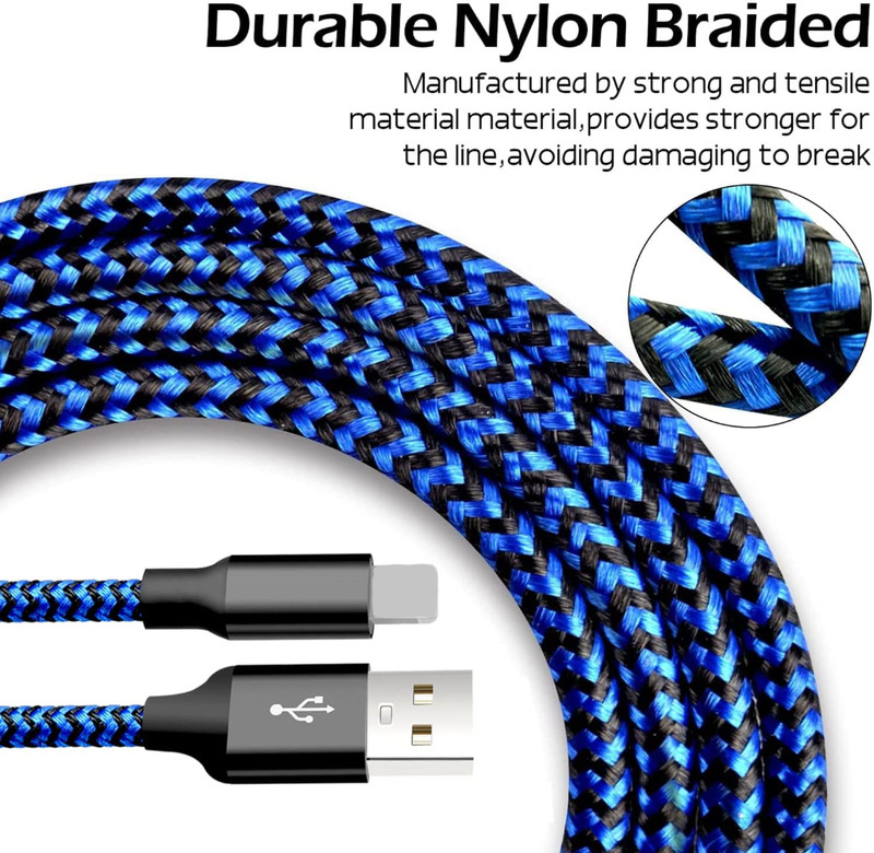 Fast Charger Cable Heavy Duty 3/6/10FT For iPhone 14 13 11 8 7 Charging Cord Lot gallery