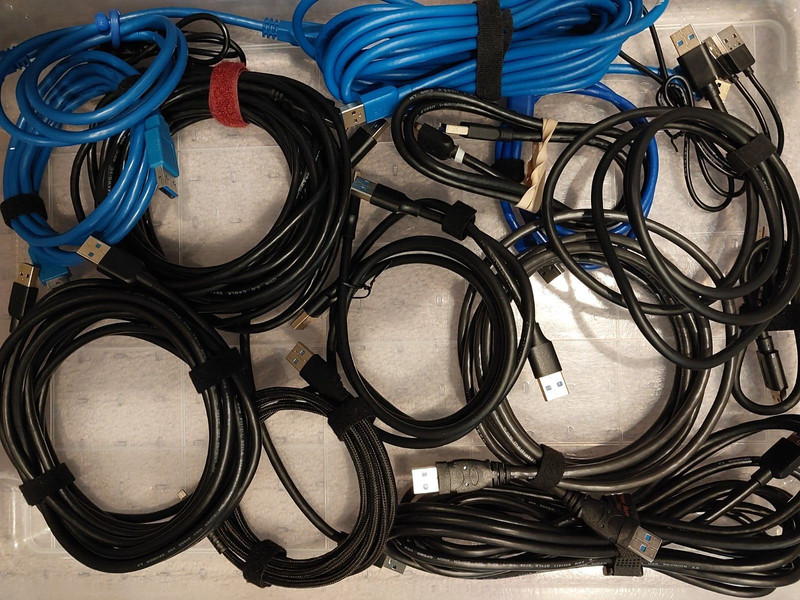 Lot of 10 Cables USB 2.0 3.0 A-Male to A-Male 6ft 10ft 15ft Various Lengths