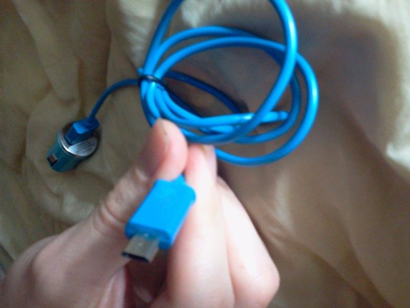 Mini Car Charger + Micro USB DATA Cable for Cell Phones - Blue - One Port gallery