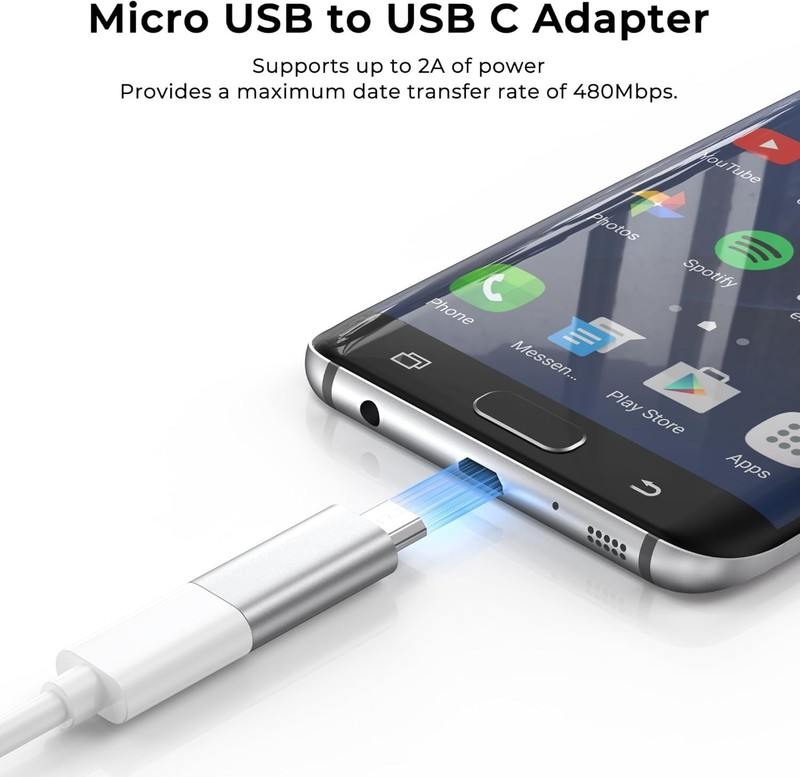 Vanjua 2 Pack Micro USB to USB C Adapter, Data Transfer Adapter, for Galaxy S7/S gallery