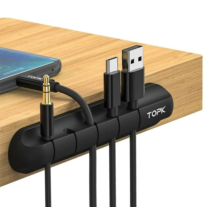 2-Pack Silicone USB Cable Organizer. 5 Clips ea for Desk Car Wall Office Home