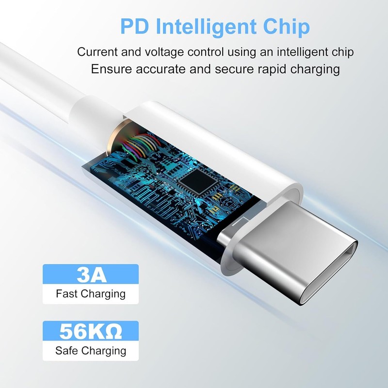 Fast Charger PD 20W USB C Block Type C Charging Cord For iPhone 17 16 15 Samsung gallery