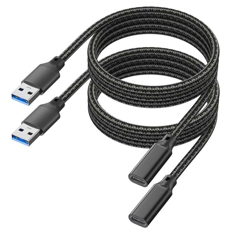 USB C Female to USB Male Adapter Cable 5FT/1.5M 2-Pack,10Gbps USB A to USB C …