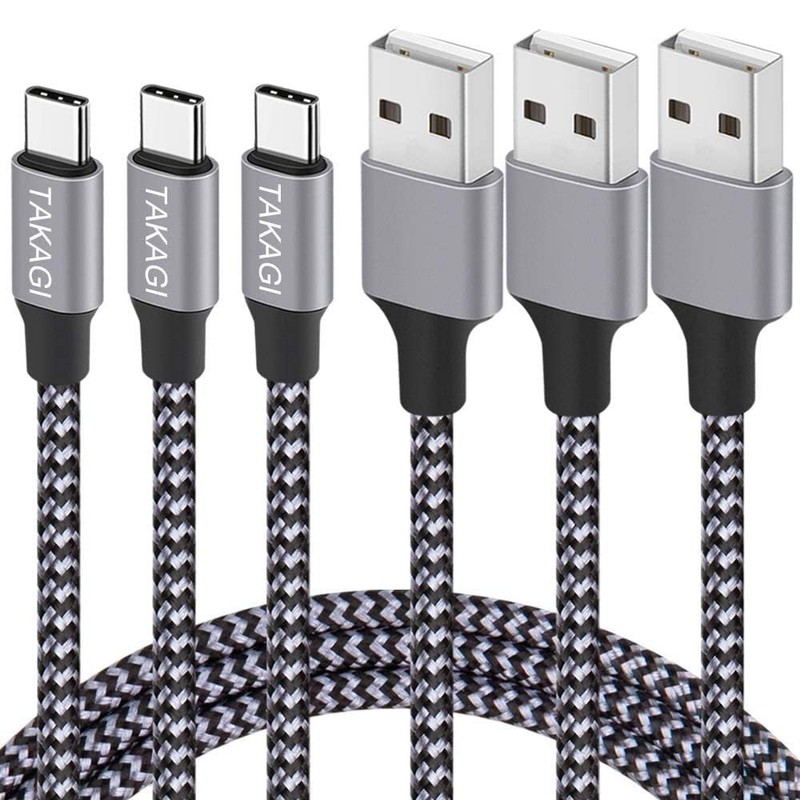 USB C Cable 3 Pack 6FT Fast Charging Nylon Braided USB A to Type C Cord