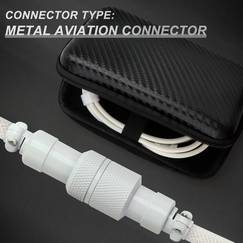 Keyboard Coiled Cable Custom TypeC to USB A Metal Aviator Pink Blue Mix gallery